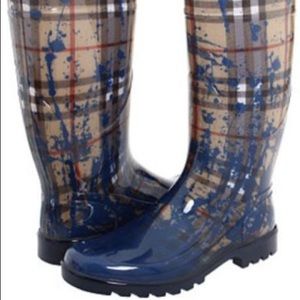 burberry print rain boots